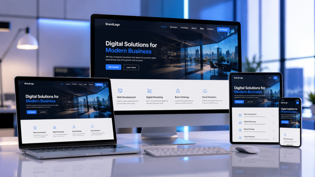 How a Professional Website Increases Sales 1 professional website displayed on desktop and mobile devices