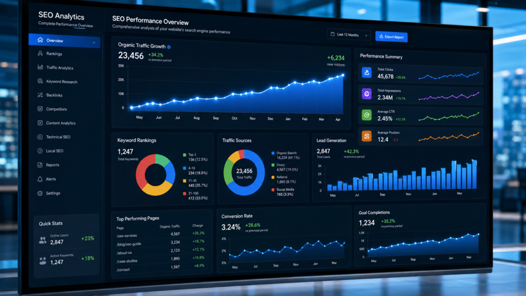10 Benefits of SEO for Local Businesses seo growth chart showing increased website visitors